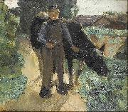 Max Liebermann A farmer with his cow painting